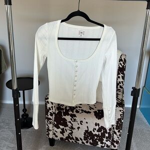 BDG ribbed knit scoop neck top